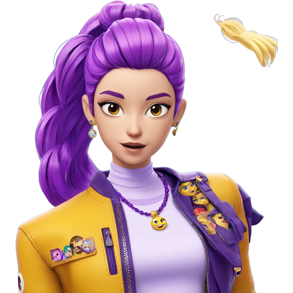 girl with purple hair jewelry emoji