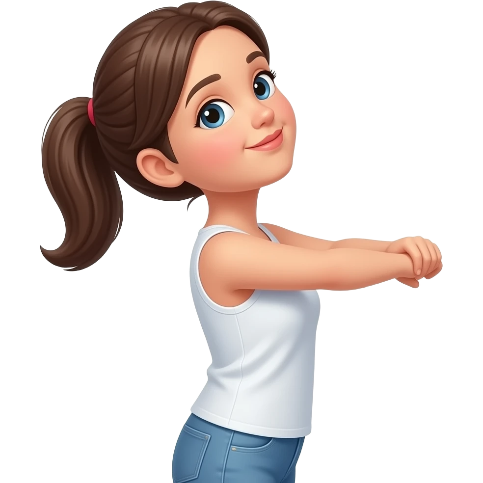 Girl stretching her neck with her head to the right side emoji