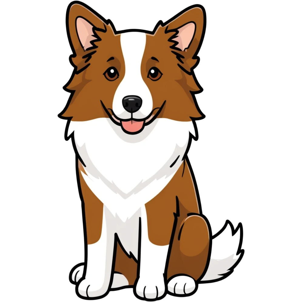 Border collie short hair brown and white  emoji