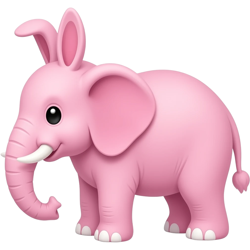 Pink elephant bunny emoji