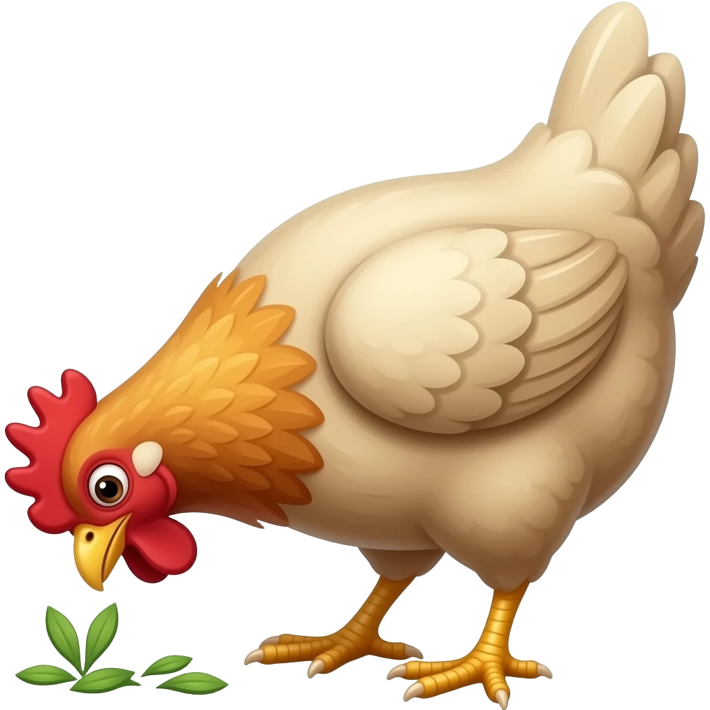 Cartoon hen pecking emoji