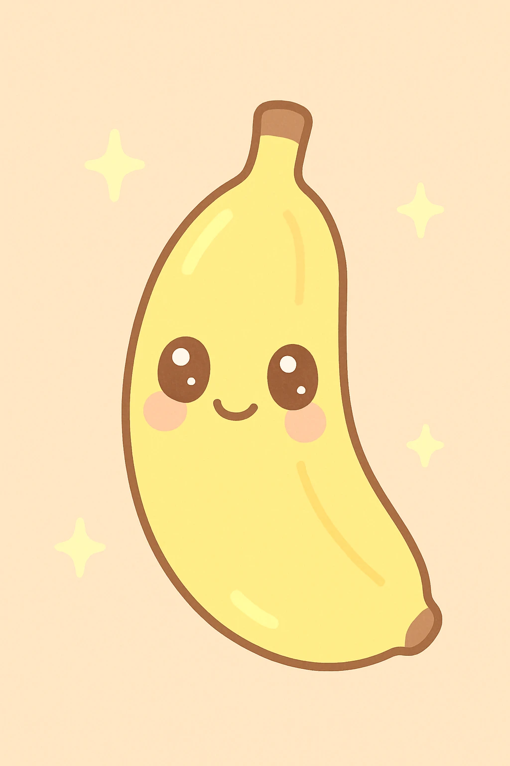 banana with a joyful face emoji