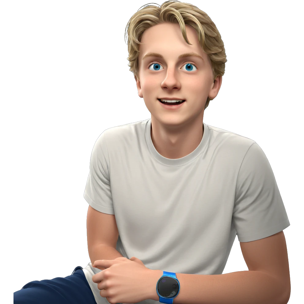 smiling boy with blue eyes emoji