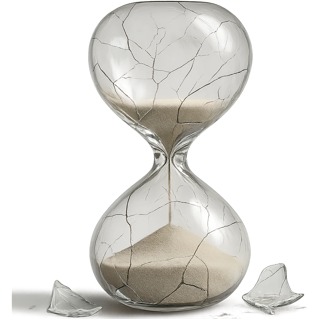 cracked hourglass emoji