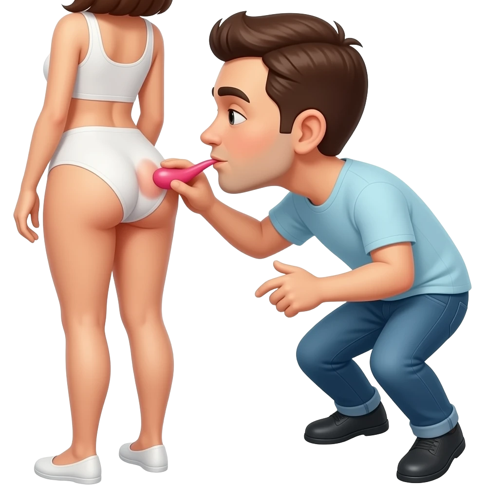 Man licking woman’s ass emoji
