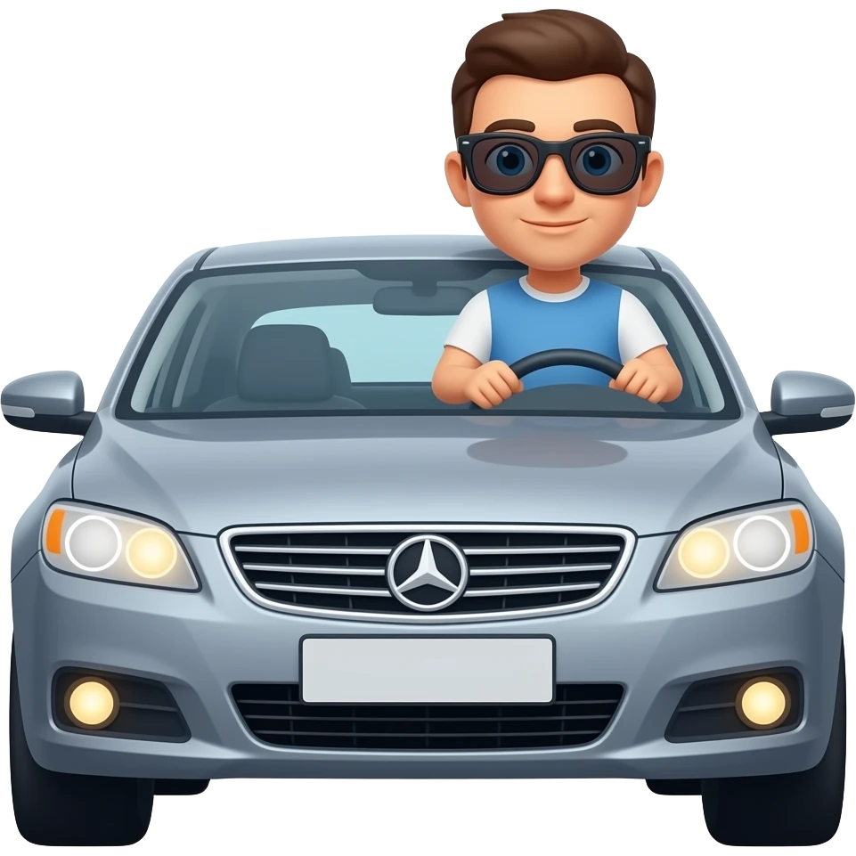 Mormot with sunglasses driving a car emoji