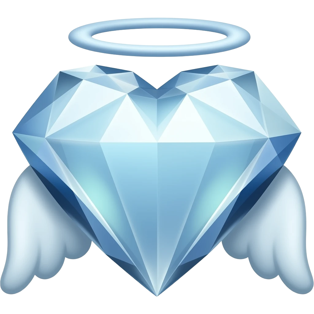 Dimond heart wings emoji
