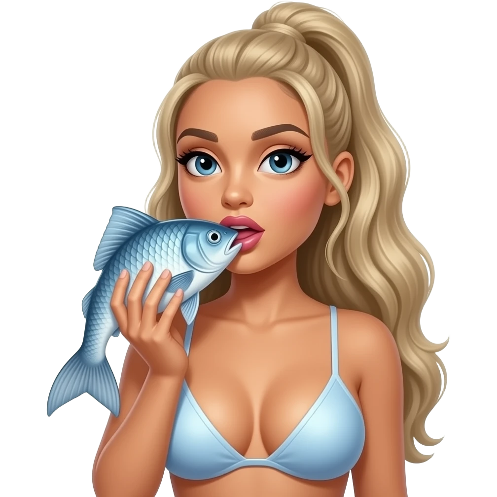 ariana grande with a fish sucking her boobs emoji