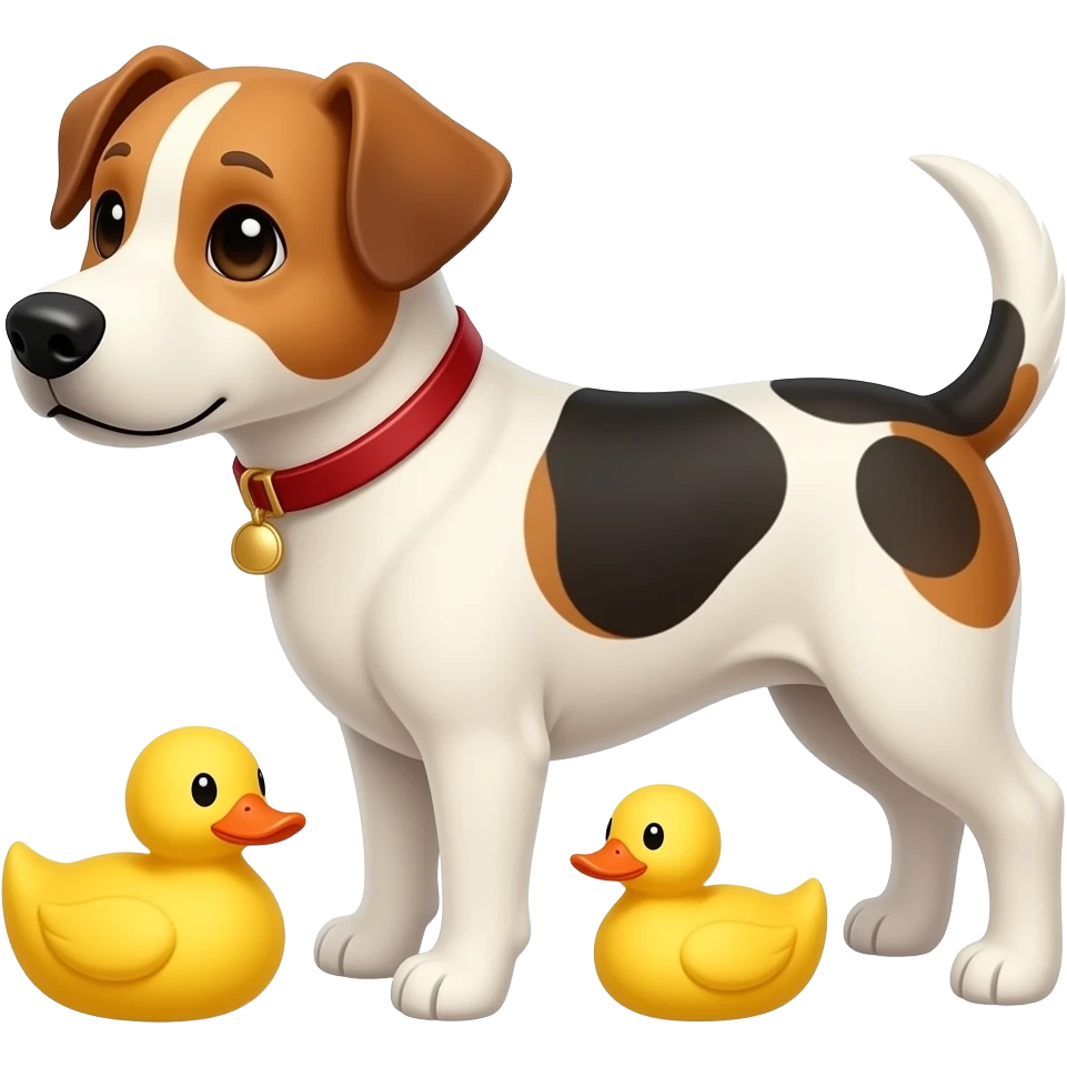 The Dog and Two Yellow Ducks emoji