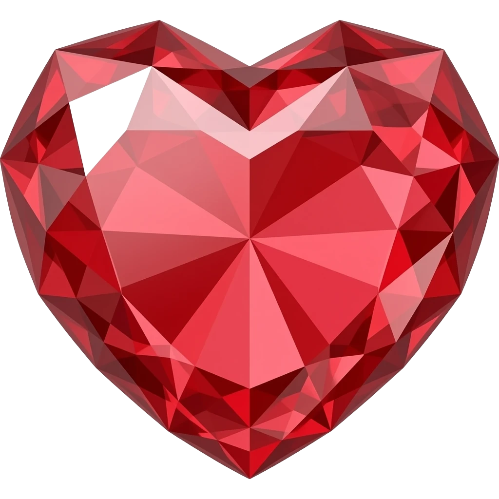 strawberry shaped DIAMOND CRYSTAL heart try again with strawberry color and shape emoji