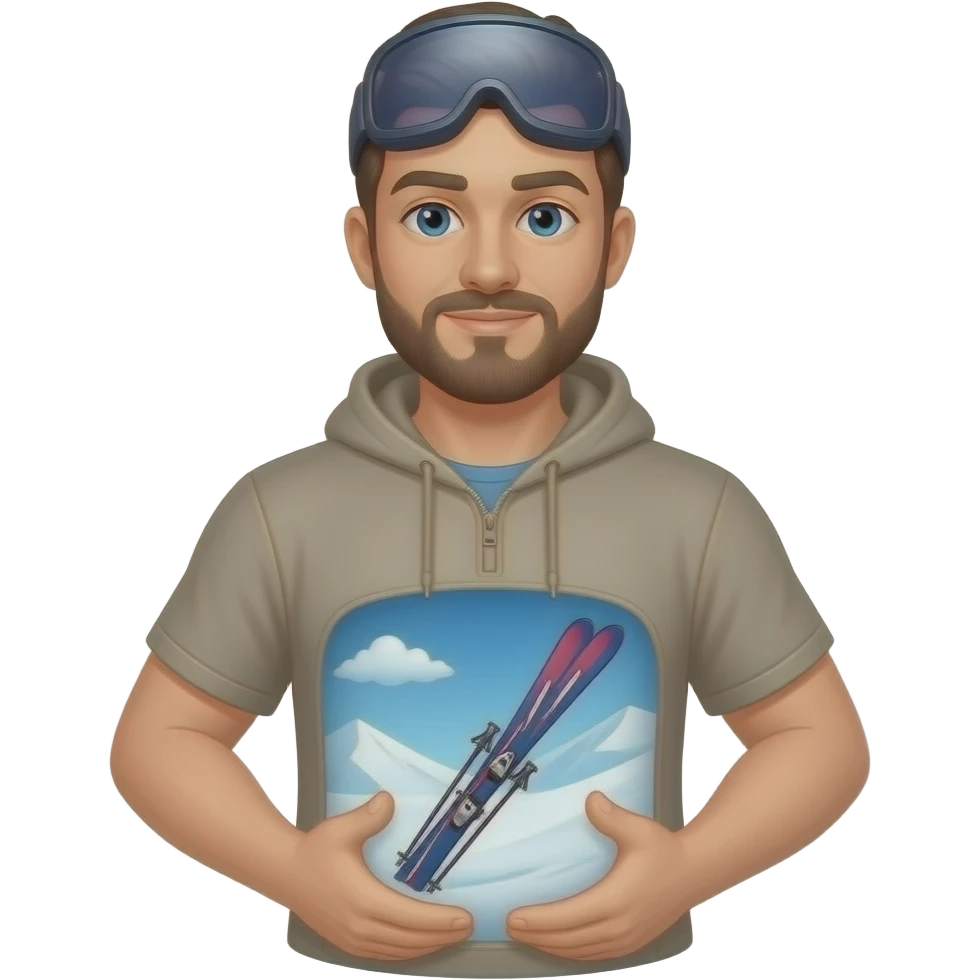 Mann hat einen Ski im Bauch emoji