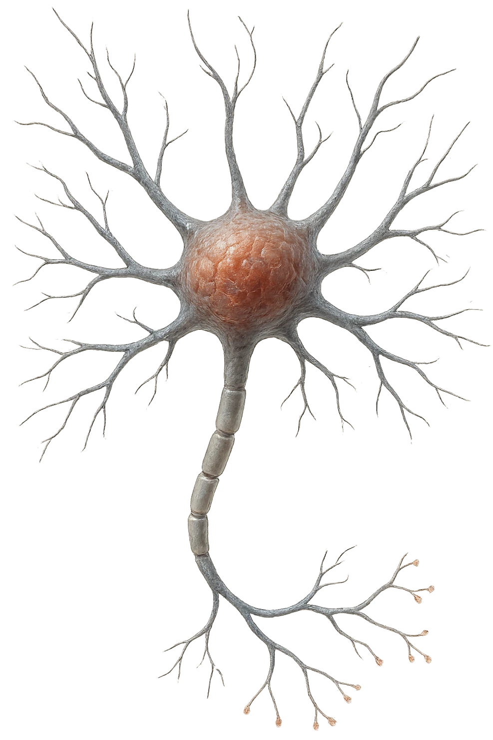 neurone umano anatomico realistico, iperrealistico 4k emoji