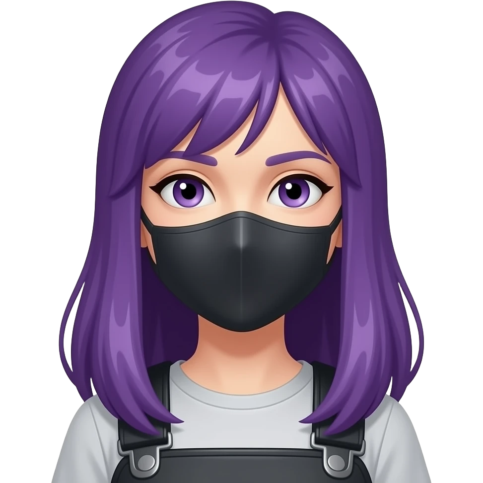 girl with long purple hair with a MASKTOK CALLSIGN: STRIDER sign emoji