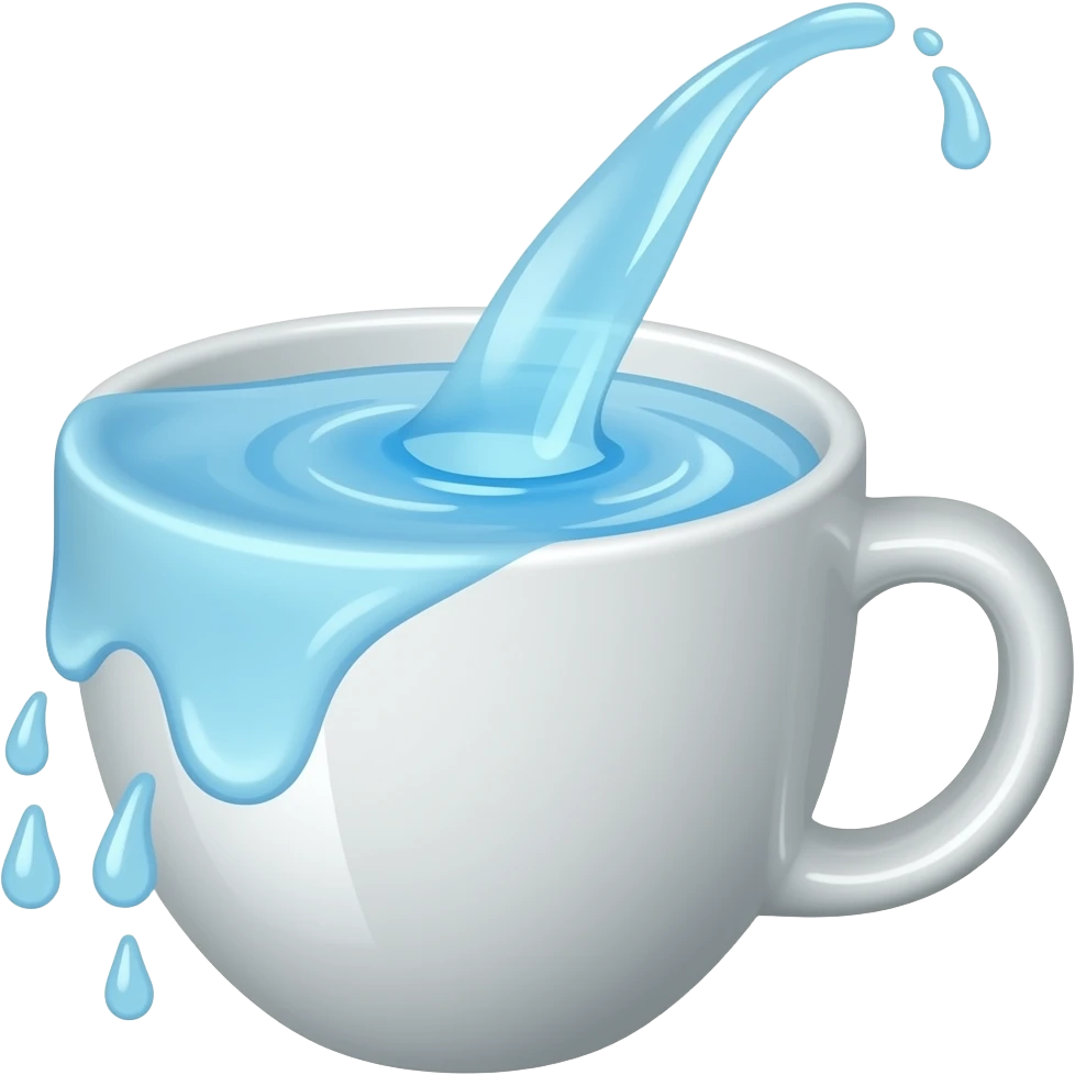 water is overflowing from a cup emoji