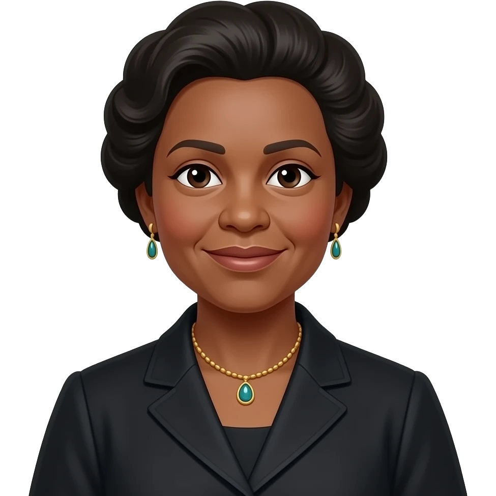 Mary McLeod Bethune with black outfit, necklace and earrings emoji