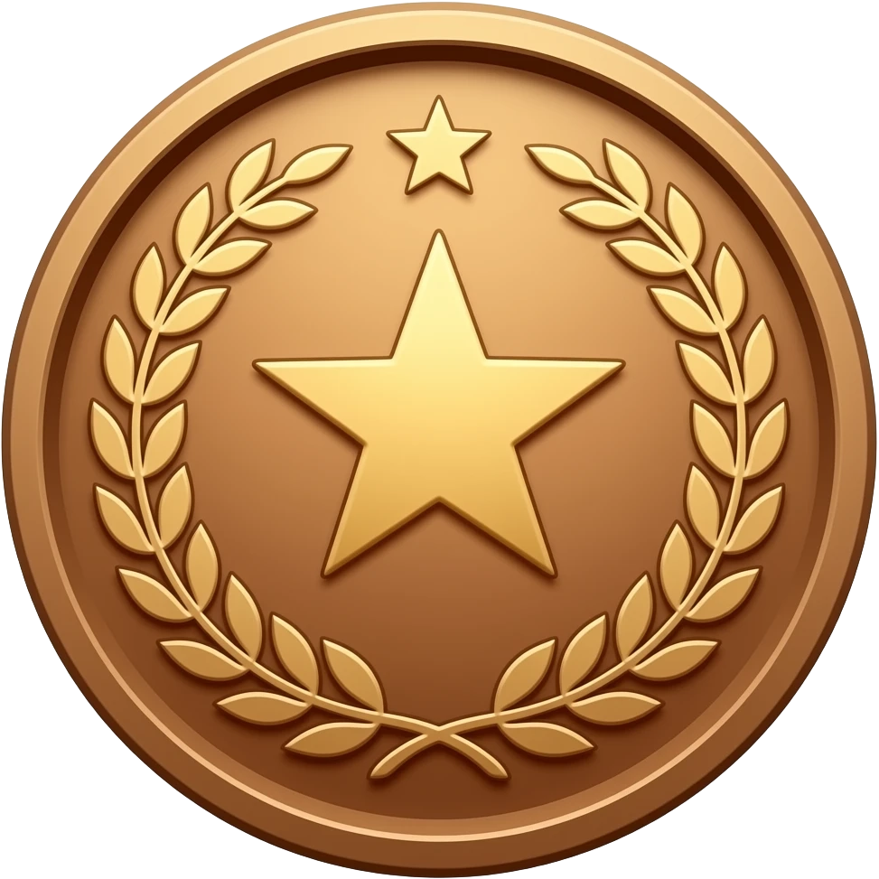 Бронзовая наградная монета emoji