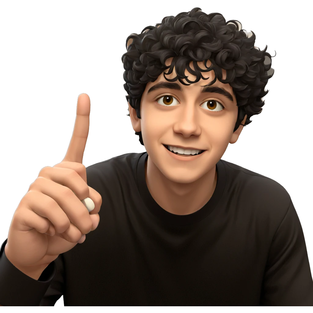 smiling boy in black shirt emoji