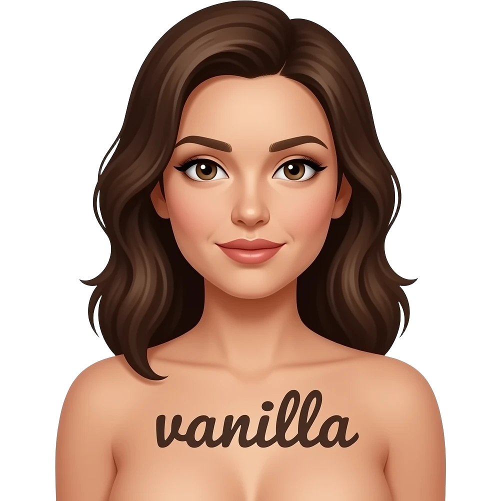 make a naughty sexual and seductive that just says the word "vanilla" emoji