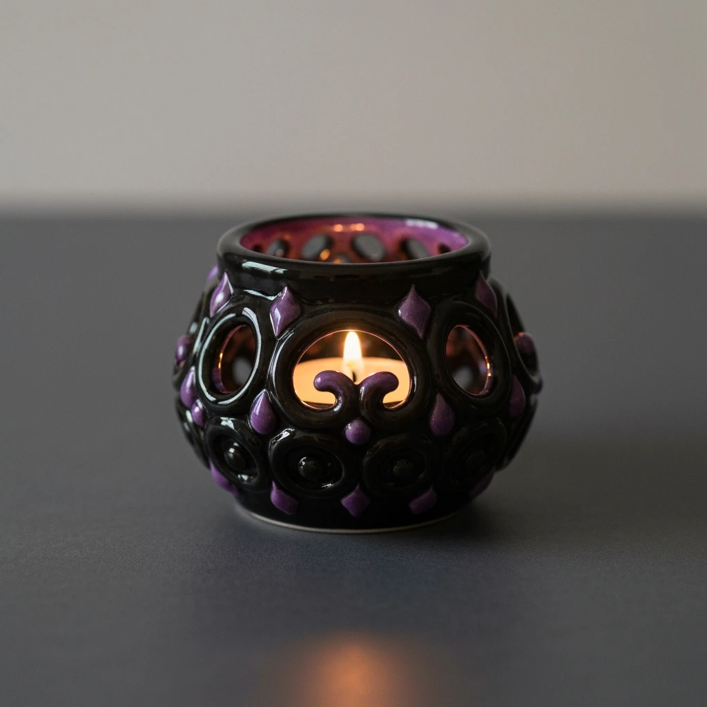 goth candle holder, cute, expressive, minimal emoji
