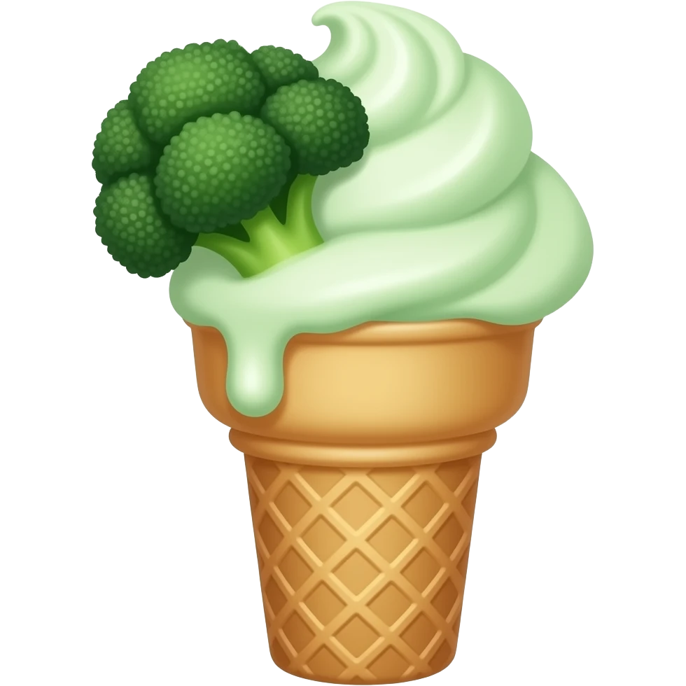 brocoli icecream in a cone emoji