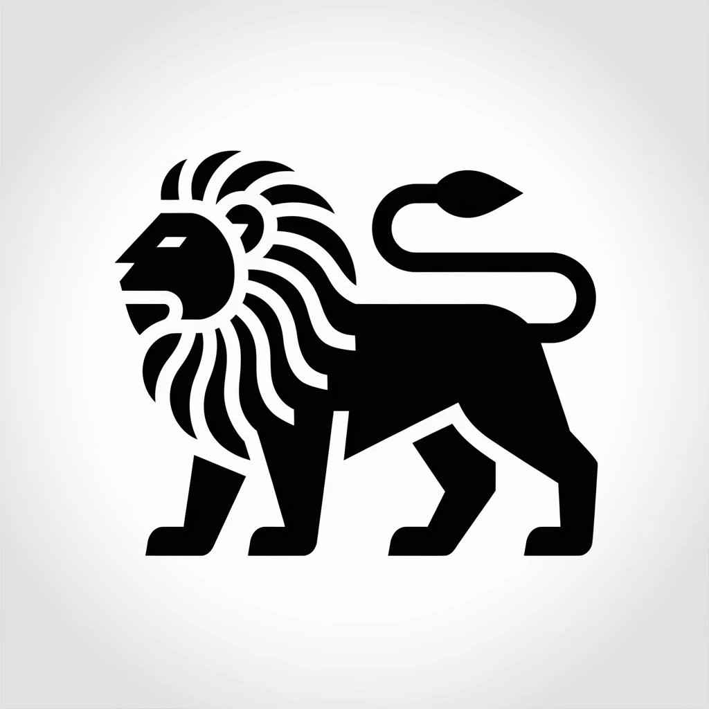 Lion icon black silhouette emoji