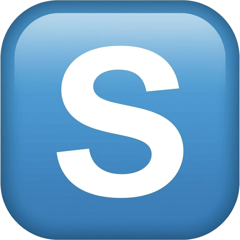 Letter S in blue square emoji