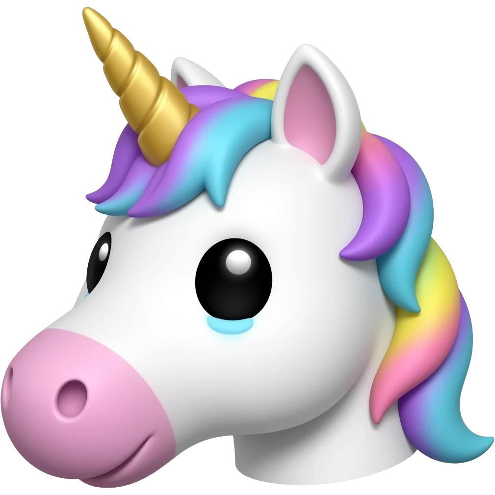 sad unicorn head emoji