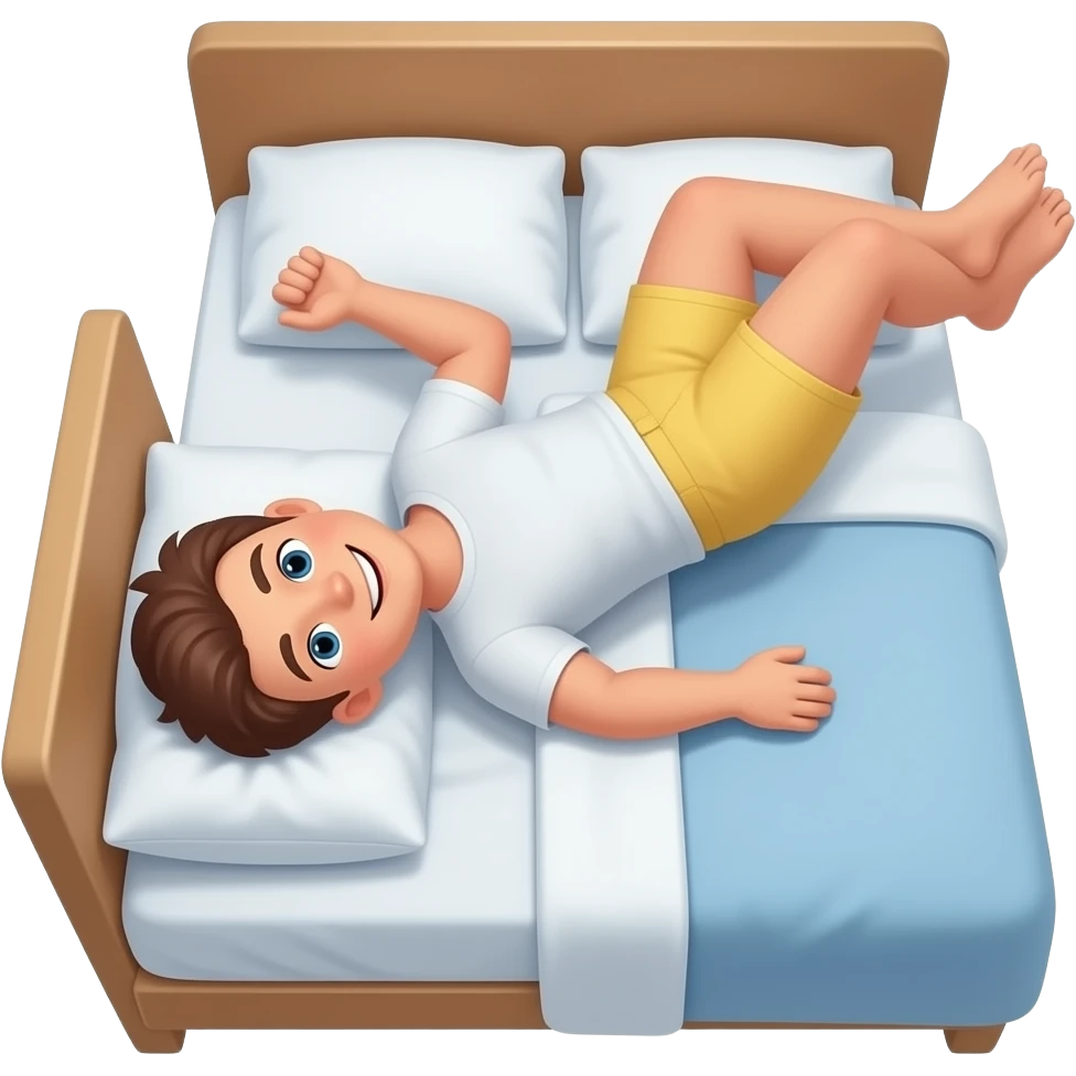 Dude in bed yellow emoji with butt in air emoji