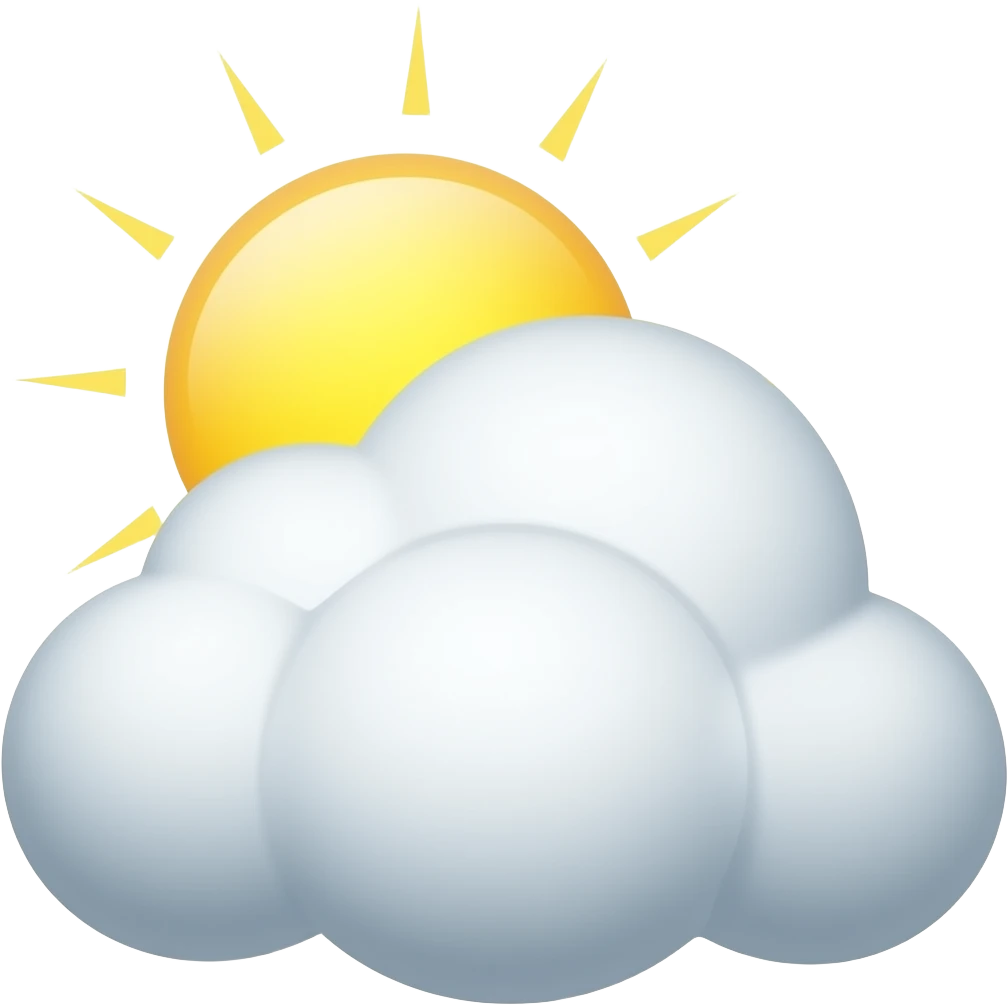 sun shinning from behind carton style fluffy cloud emoji