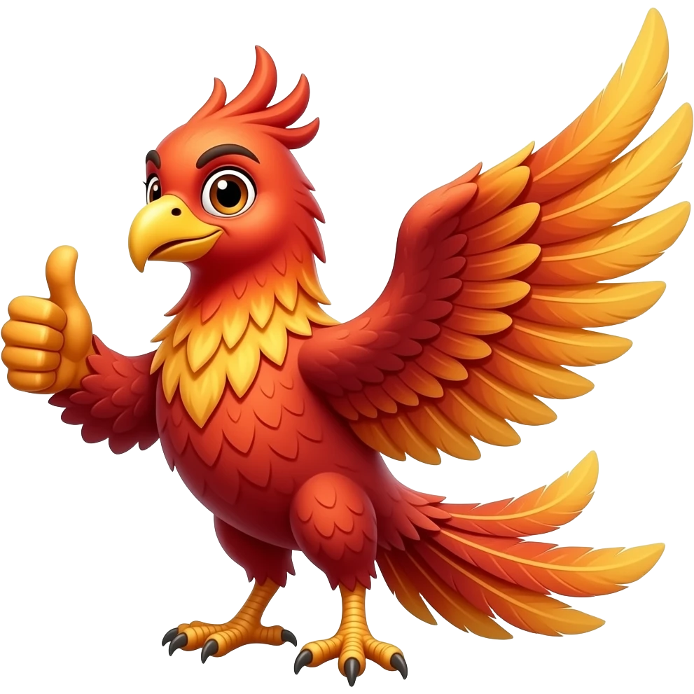 phoenix giving thumbs up with wing emoji