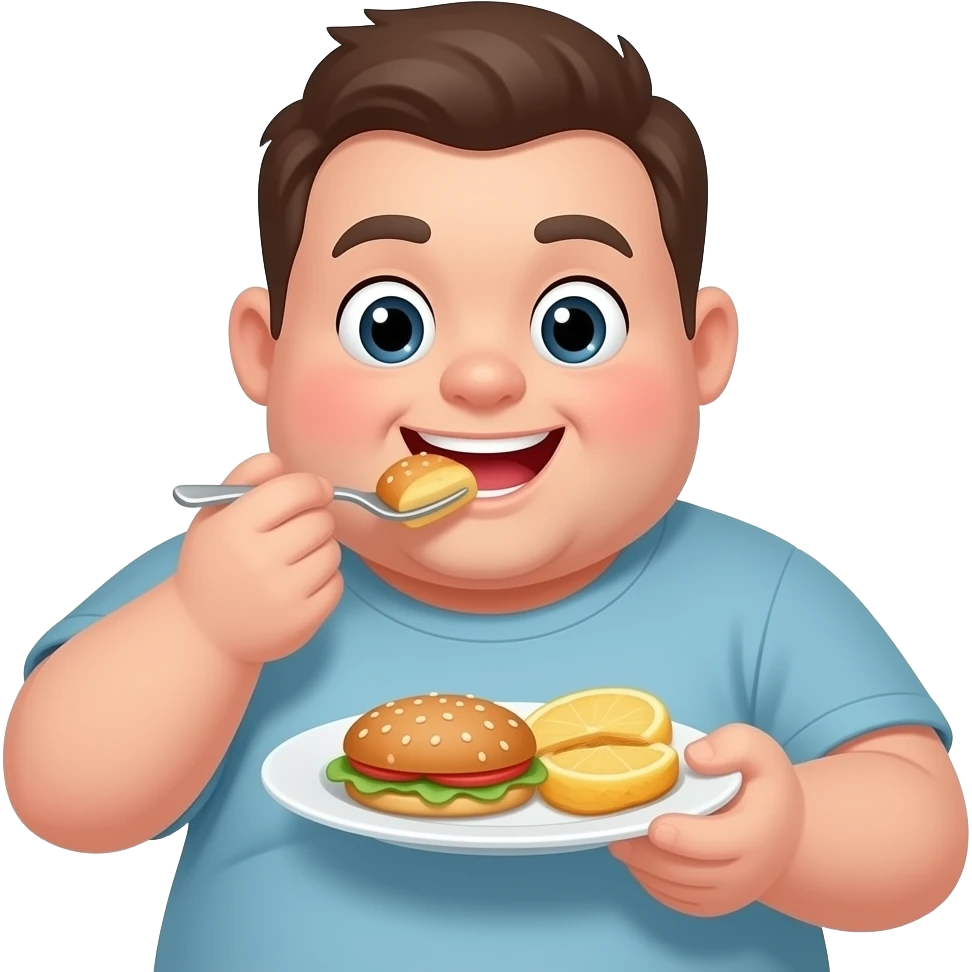 Fat and eating emoji