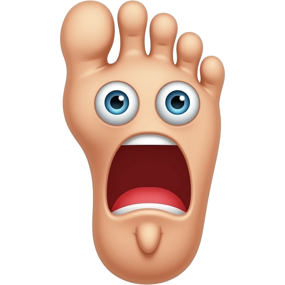 Foot screaming with eyes and penis emoji