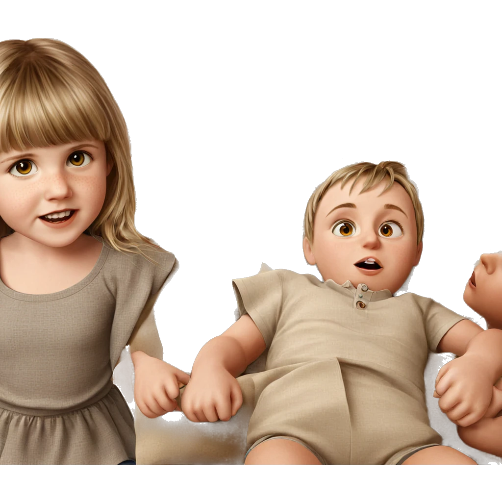 realistic portrait of girl and boy emoji