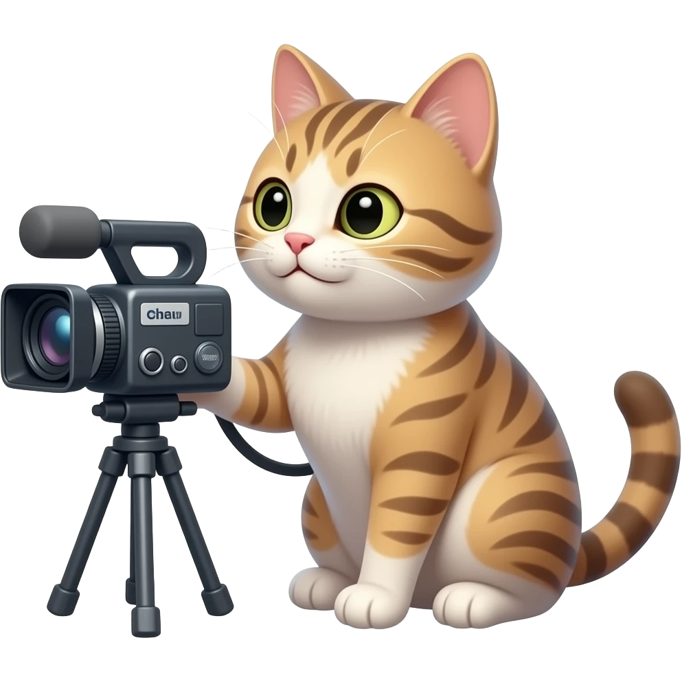 gato con camara de video emoji