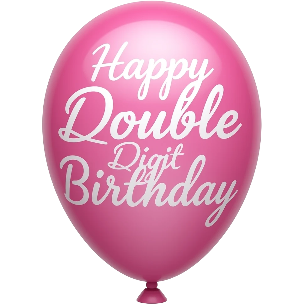 happy double digit birthday  ponk balloon emoji