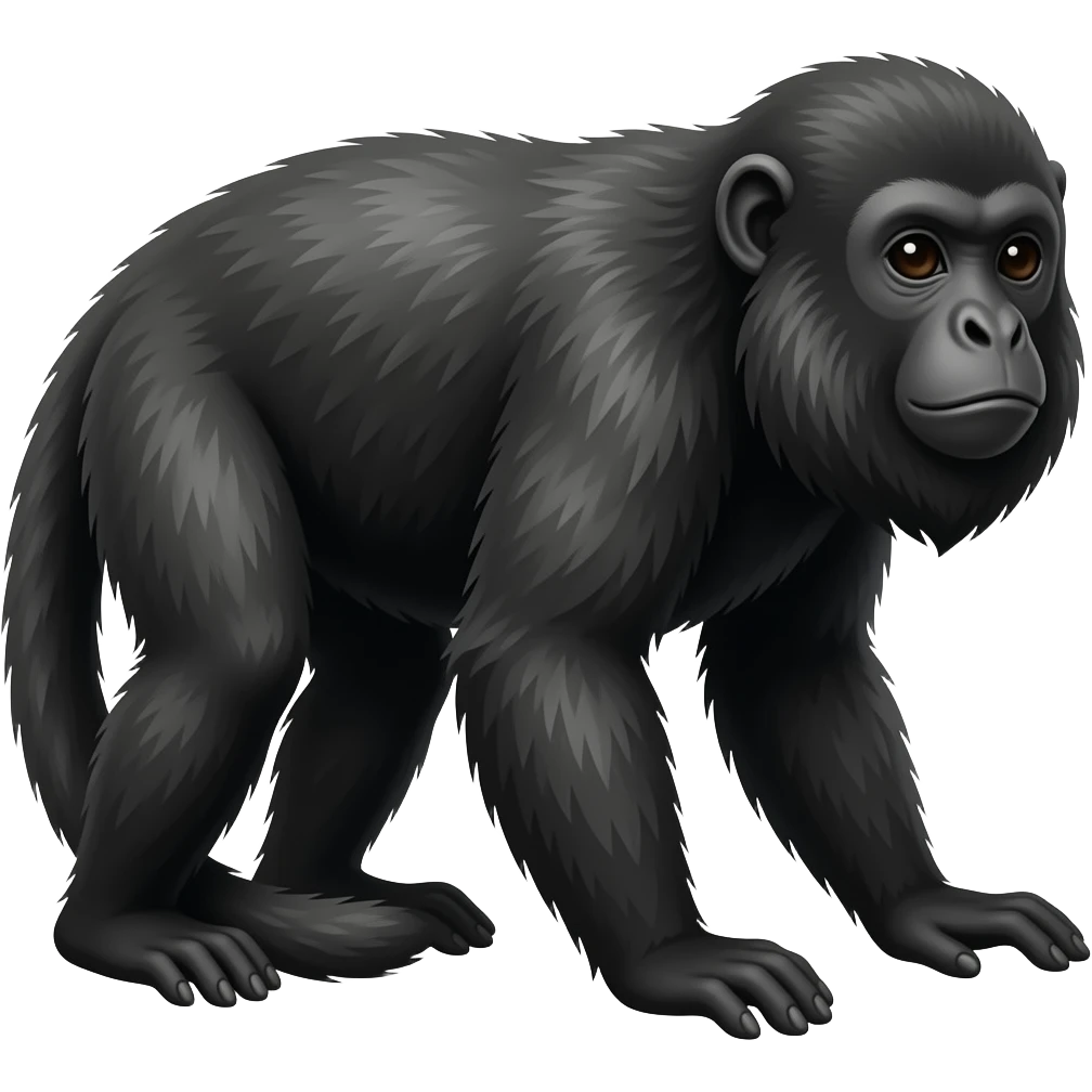 Black howler monkey emoji
