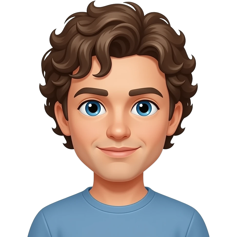 white guy with curly hair emoji