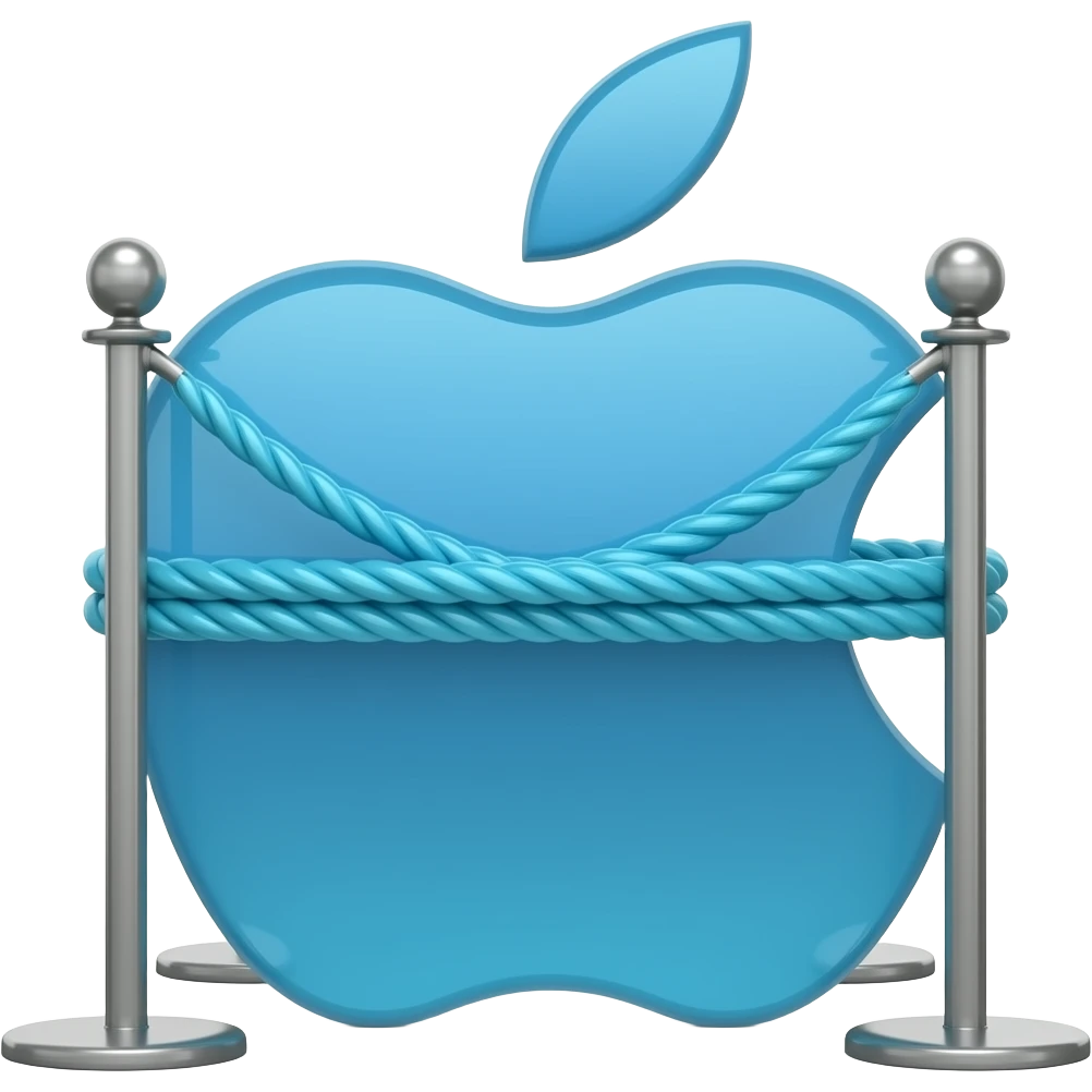 2 movie theater stanchions roped together as an app logo with cyan accents emoji