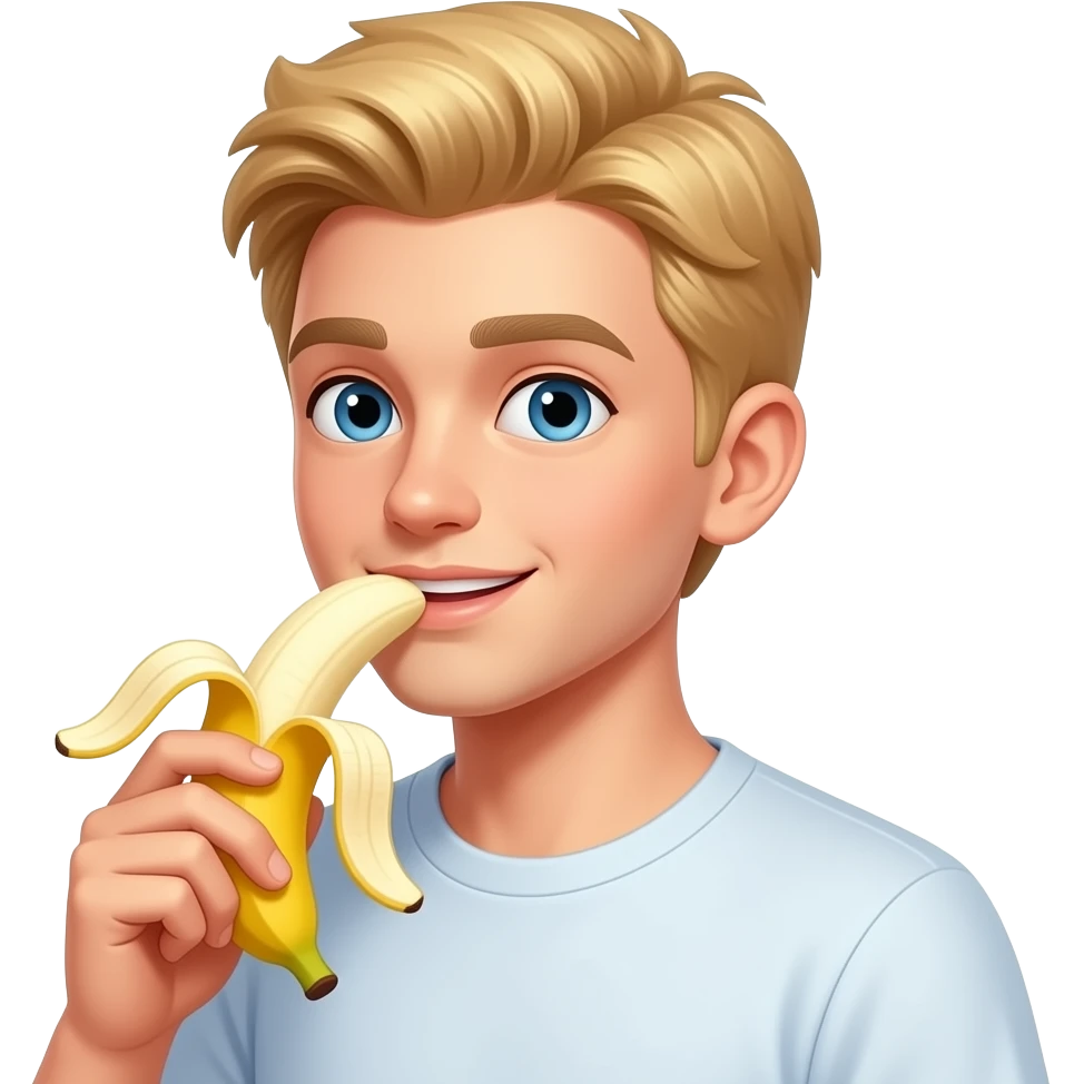 sexy blond boy eat a banana emoji