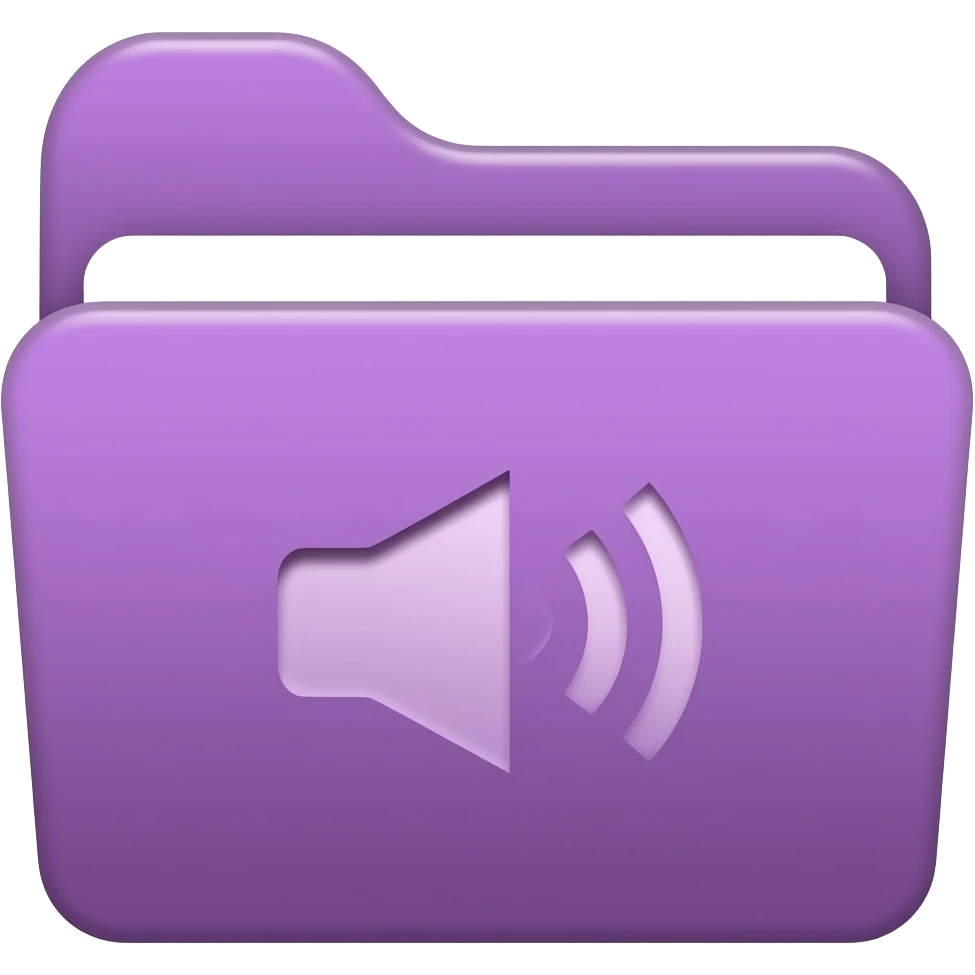 SFX: Purple folder with a sound jack/port icon. emoji