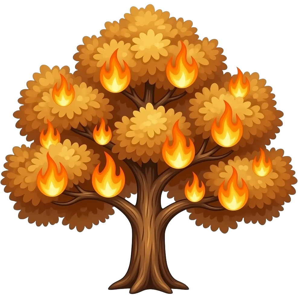 tree on fire emoji