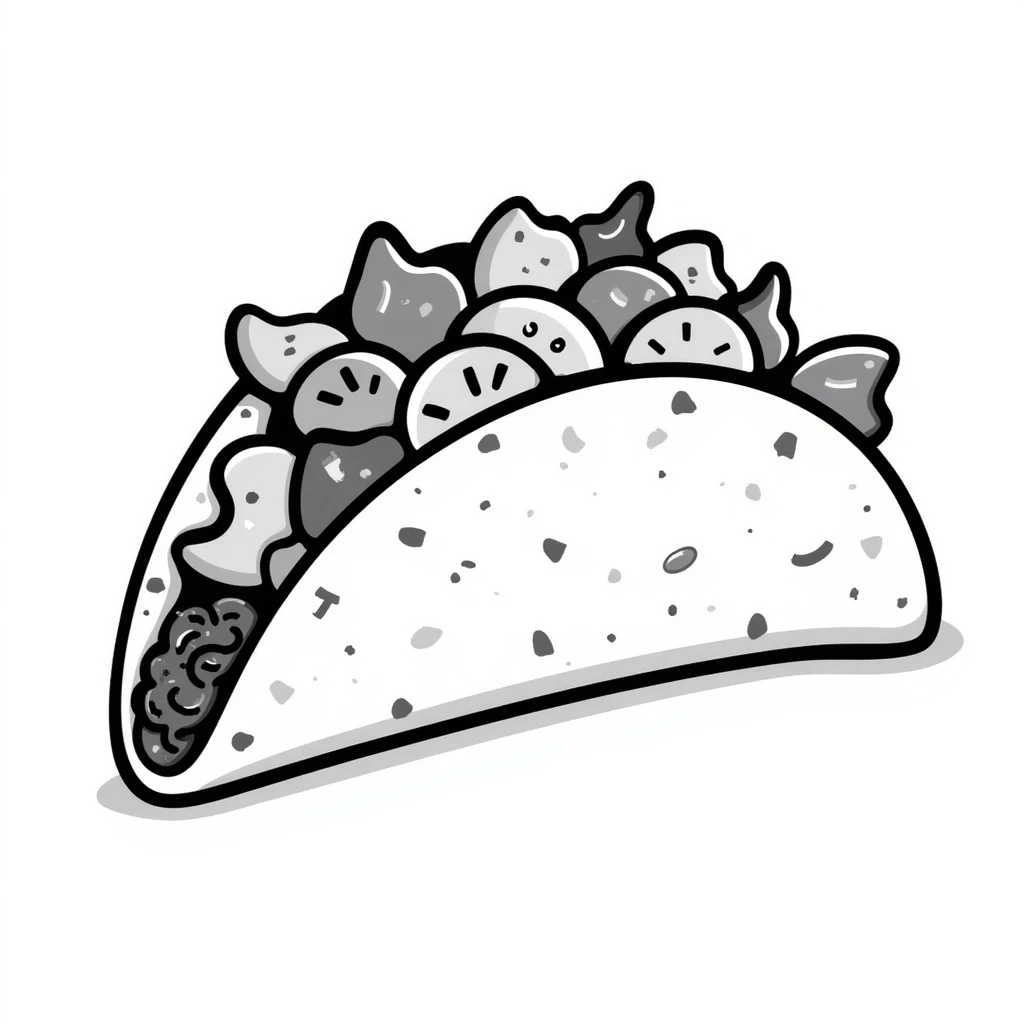 taco, hand drawn doodle style emoji