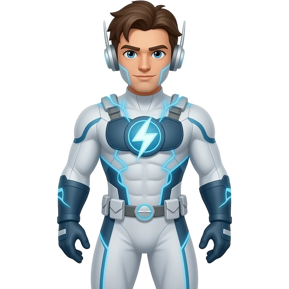a full body Electric Hero emoji