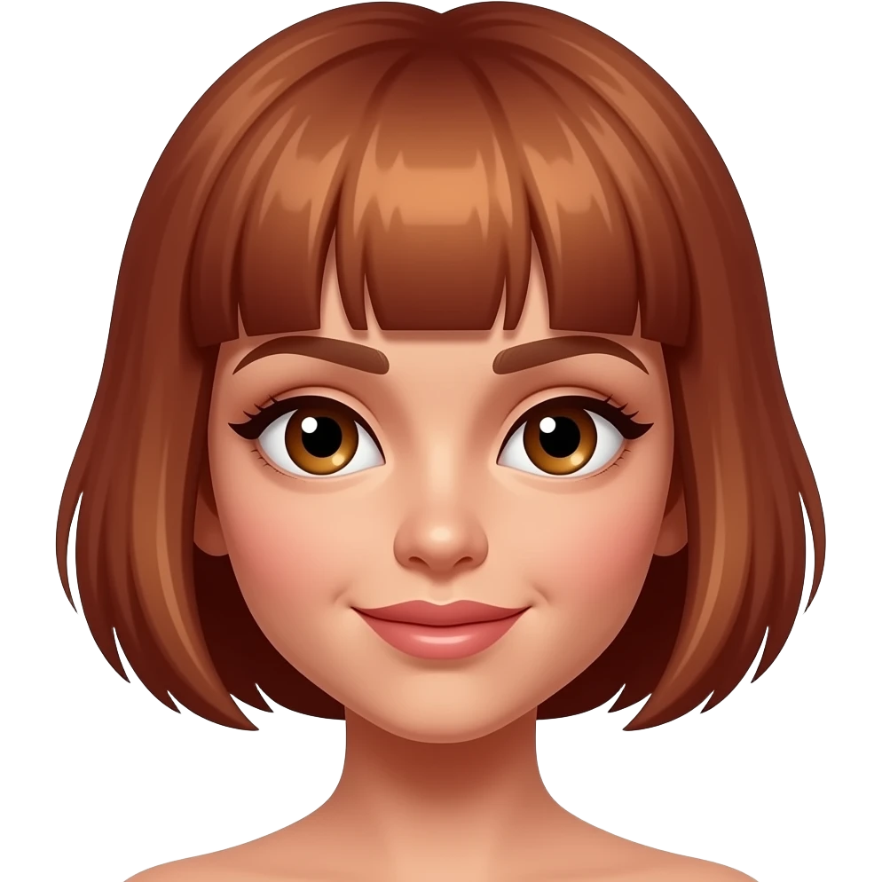 Diva Hazel eyes, tanned skin. Red dark blonde very short hair emoji