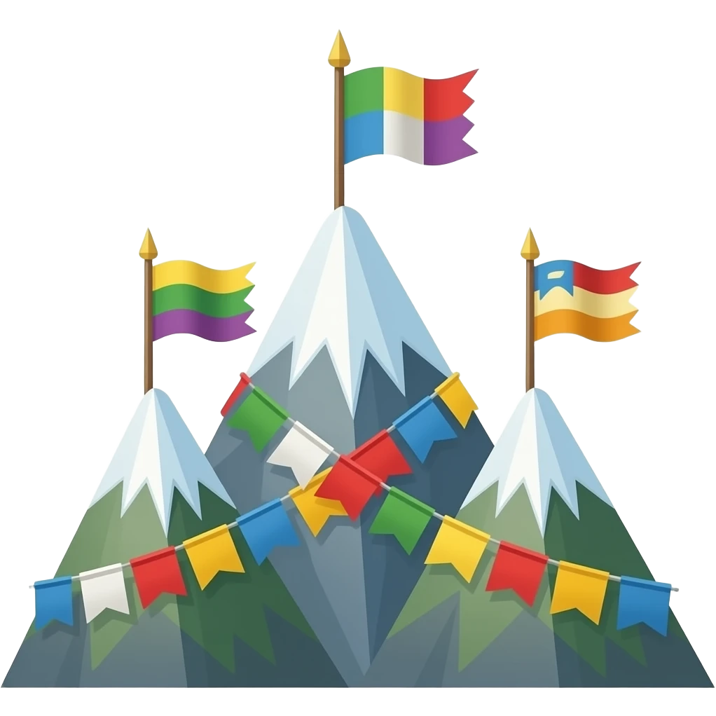 Mountainous prayer flags, only the flags emoji
