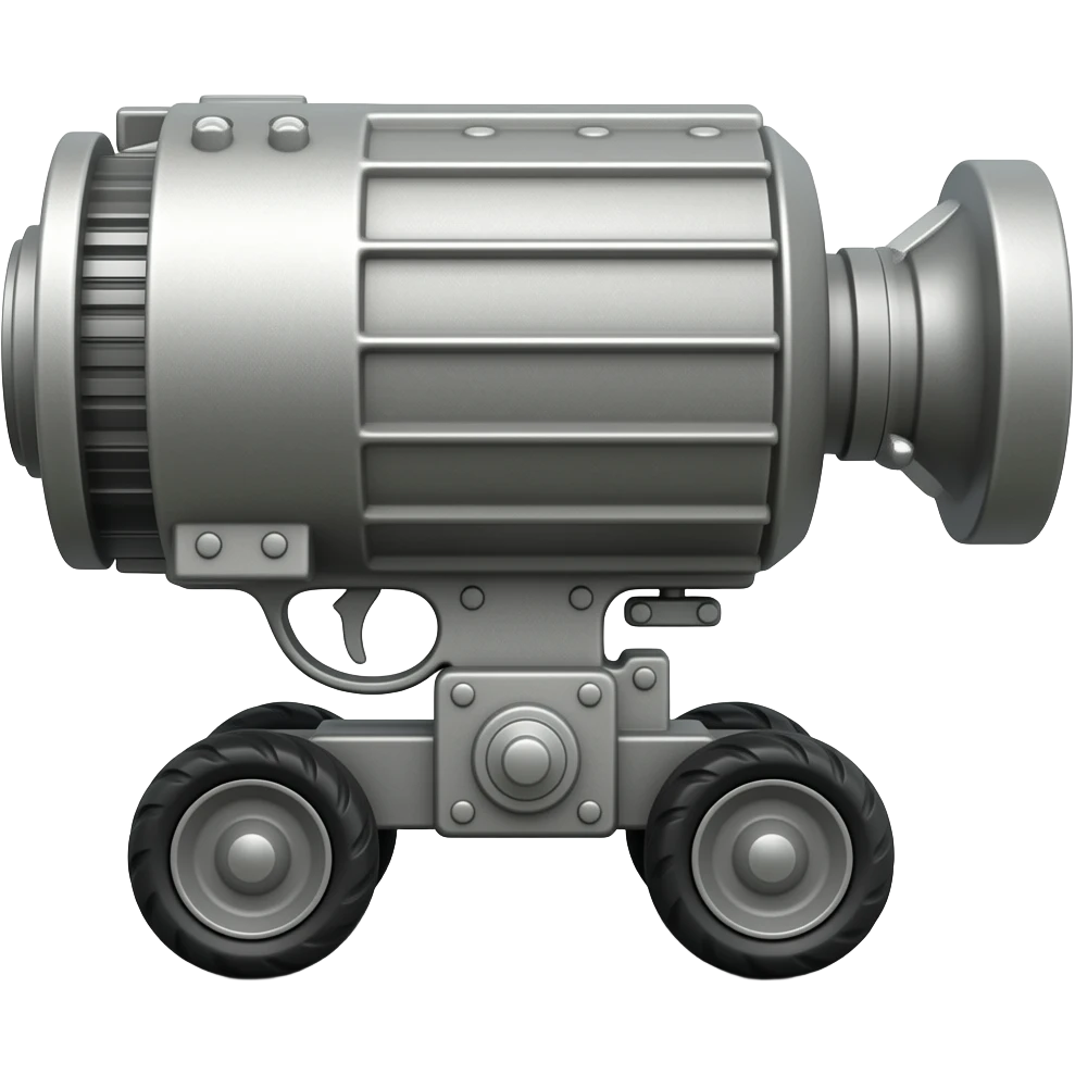 rusty gun machine on wheels emoji