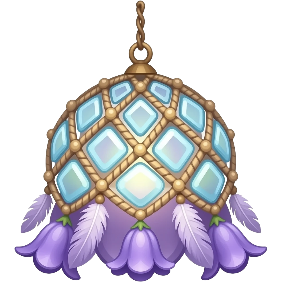 Hanging Bluebell flower lamp-dreamcatcher-suncatcher-decoration emoji