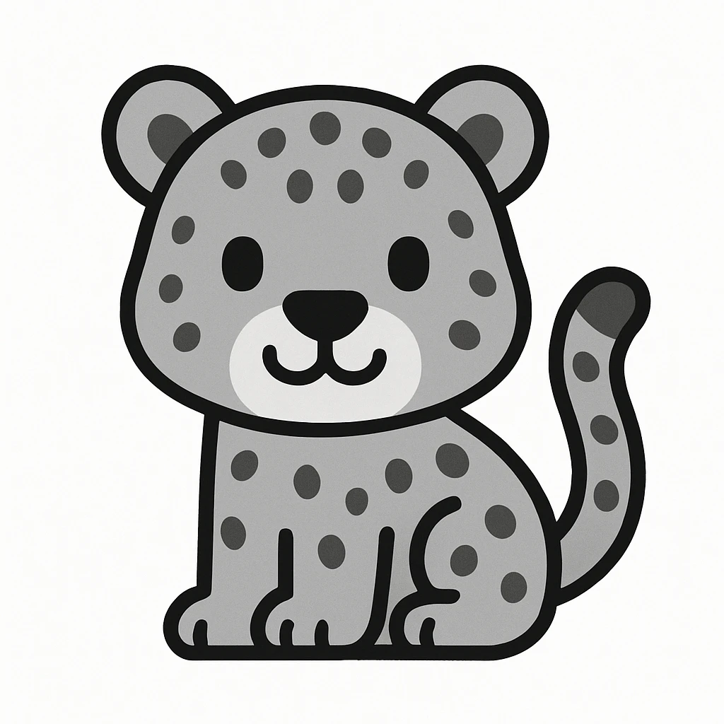leopard icon, geometric shapes, clean lines, modern flat design, minimal color emoji