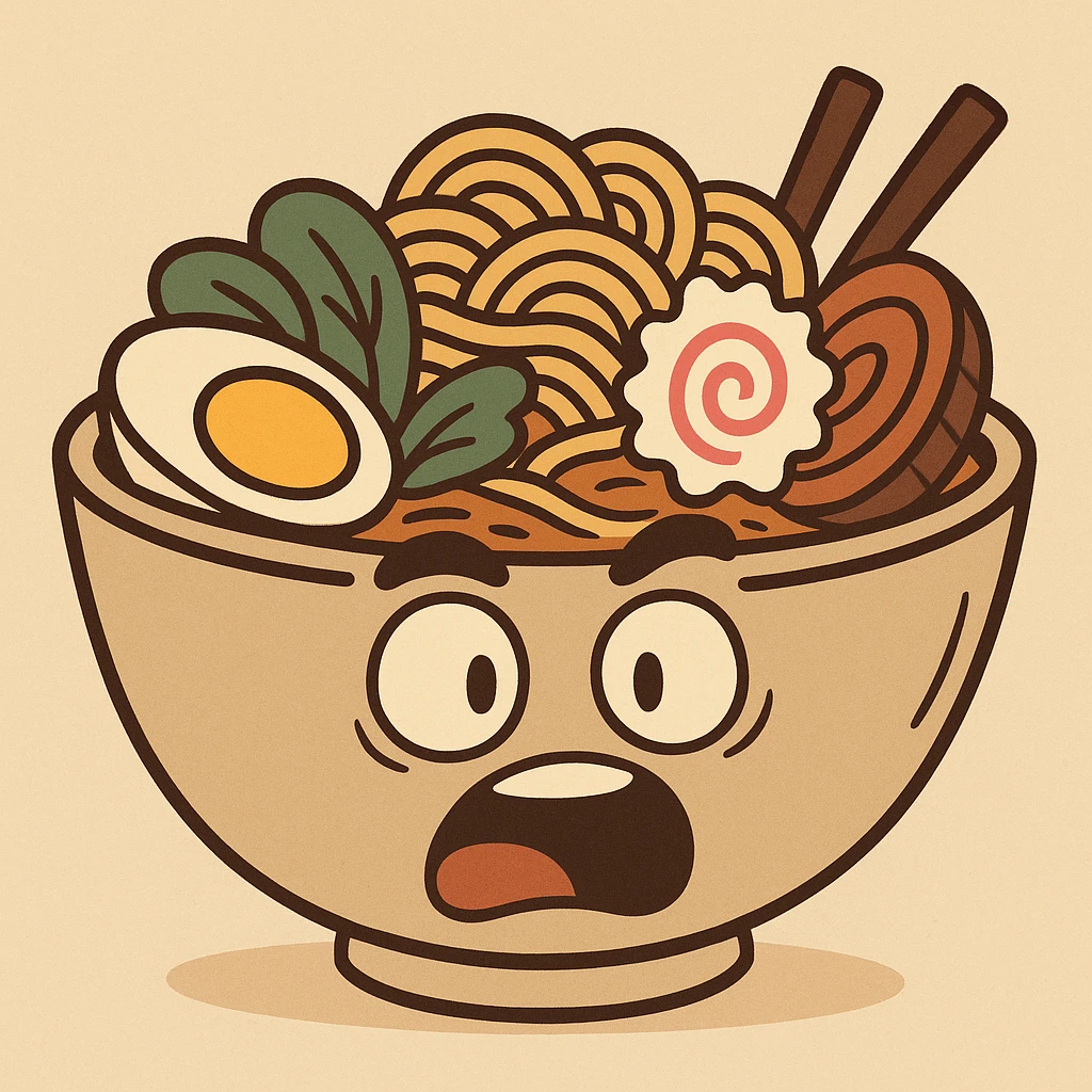 cartoon style bowl of ramen emoji
