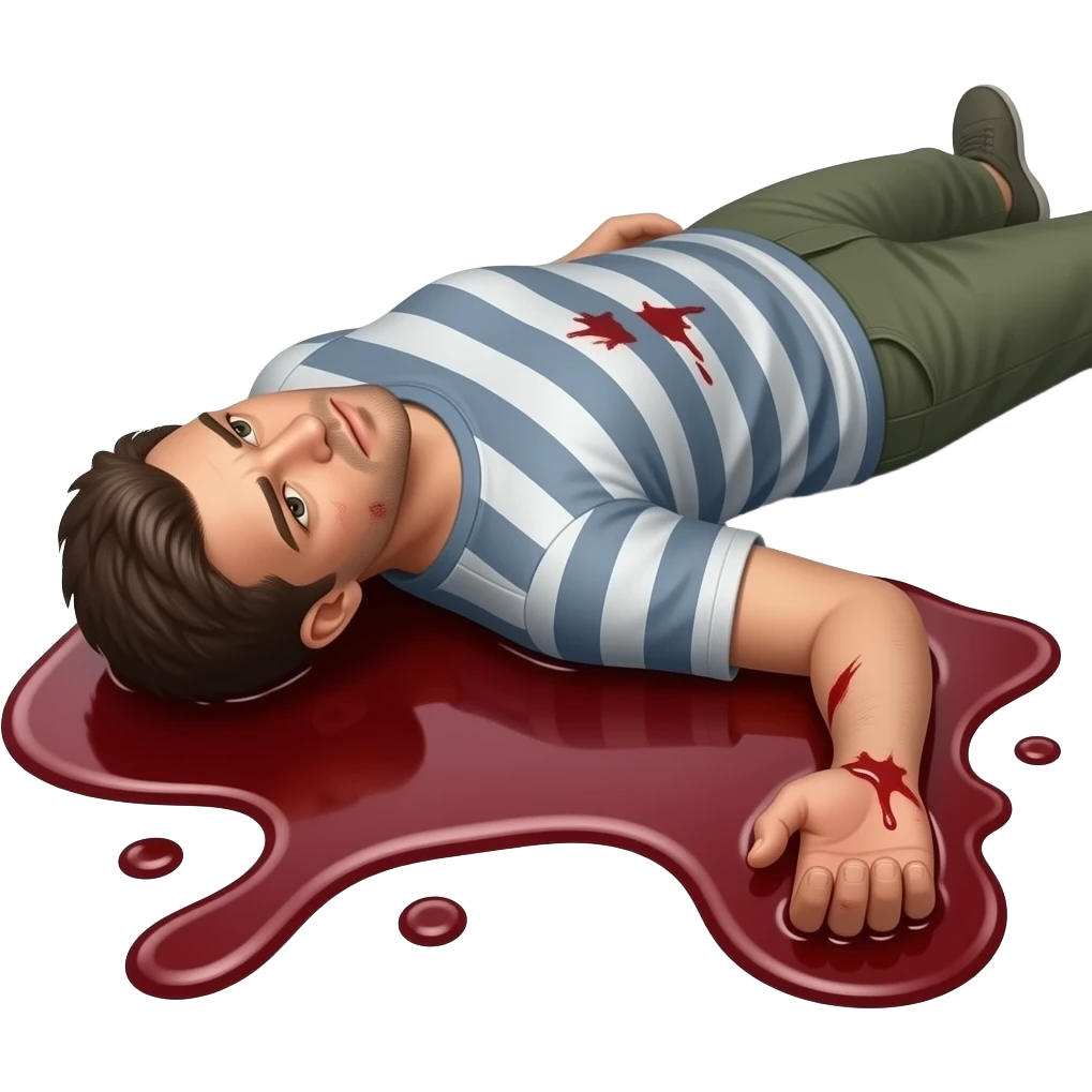 una persona a terra con il sangue emoji